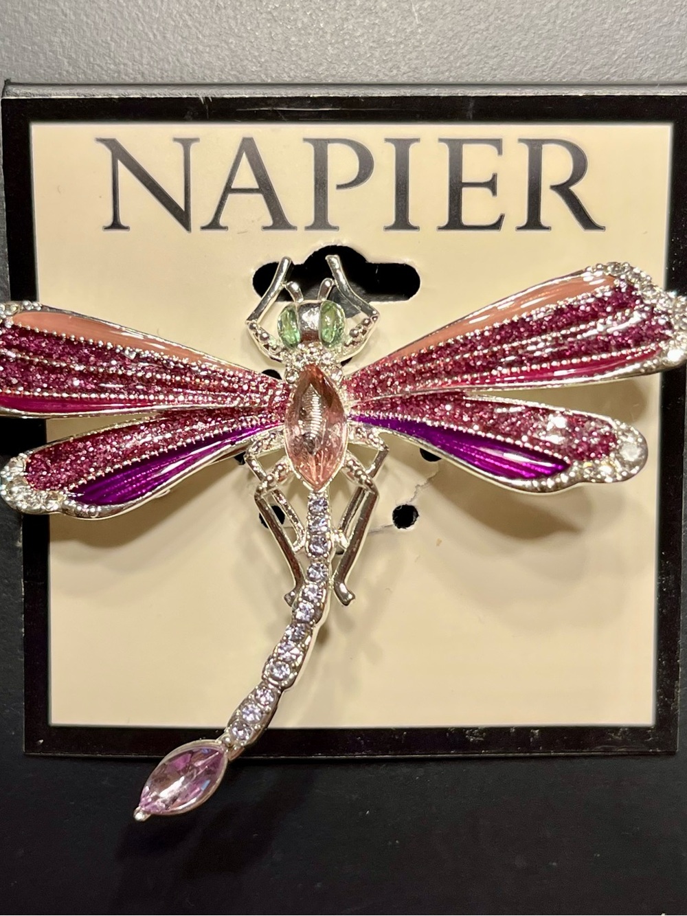 Napier Silver-Tone Round Pin Back Brooch Display